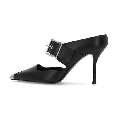 ALEXANDERMCQUEEN パンプス ブラック メタルトゥキャップ シルバー 757513