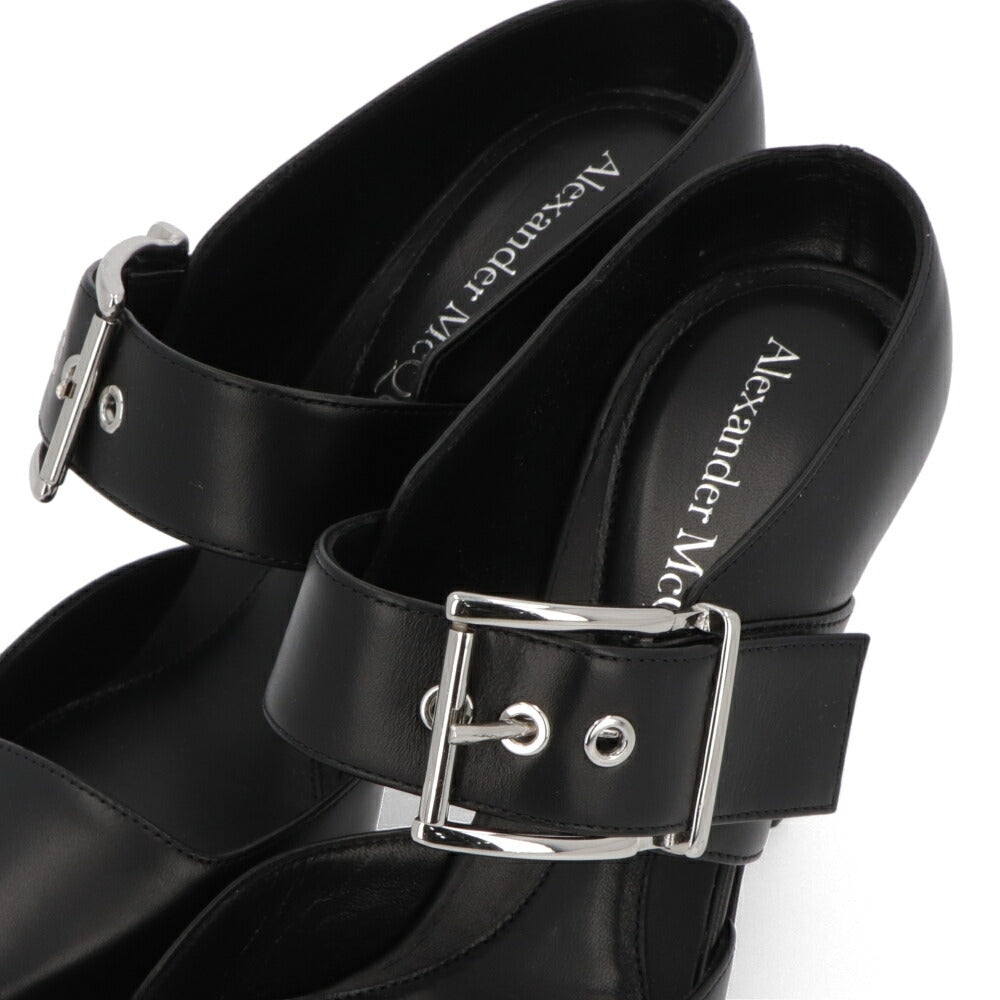 ALEXANDERMCQUEEN パンプス ブラック メタルトゥキャップ シルバー 757513