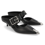 ALEXANDERMCQUEEN パンプス ブラック メタルトゥキャップ シルバー 757514