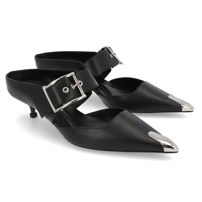 ALEXANDERMCQUEEN パンプス ブラック メタルトゥキャップ シルバー 757514