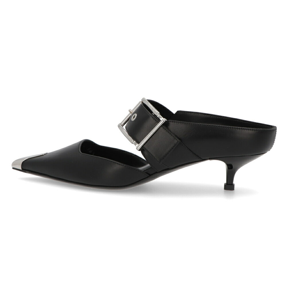 ALEXANDERMCQUEEN パンプス ブラック メタルトゥキャップ シルバー 757514