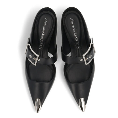 ALEXANDERMCQUEEN パンプス ブラック メタルトゥキャップ シルバー 757514