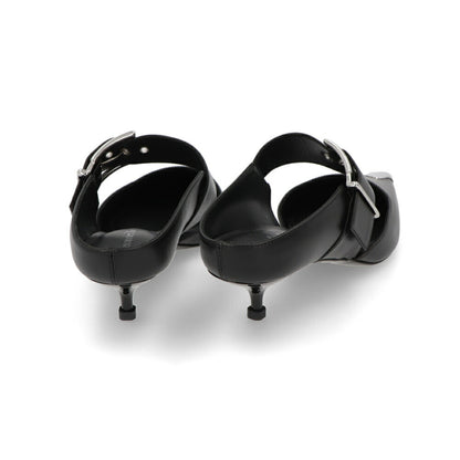 ALEXANDERMCQUEEN パンプス ブラック メタルトゥキャップ シルバー 757514