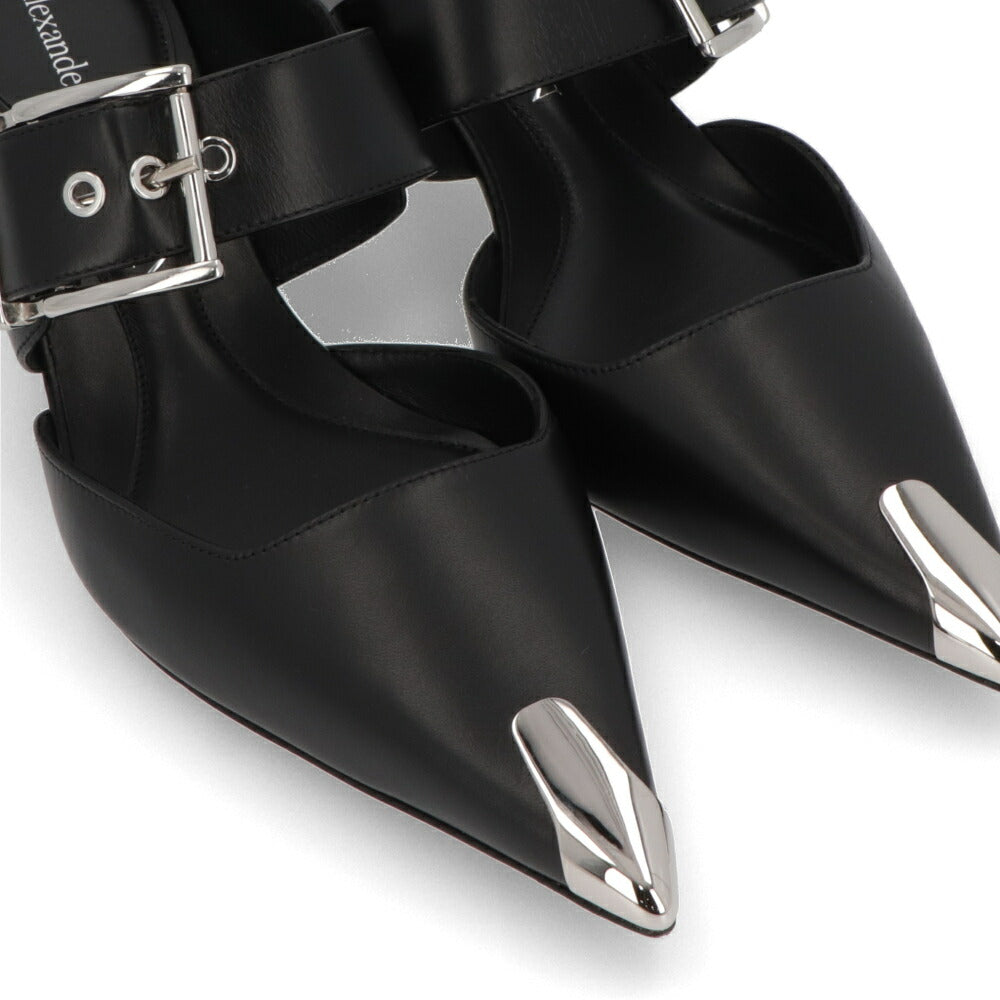 ALEXANDERMCQUEEN パンプス ブラック メタルトゥキャップ シルバー 757514