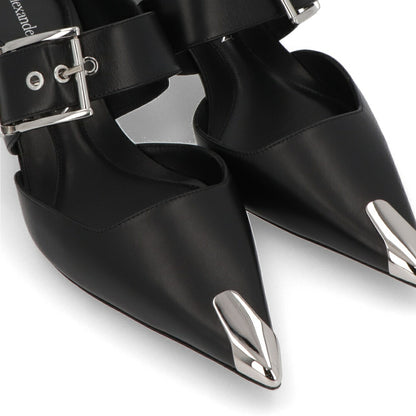 ALEXANDERMCQUEEN パンプス ブラック メタルトゥキャップ シルバー 757514