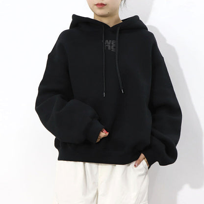 Alexander Wang フーディ パーカー ブラック ロゴ 裏起毛