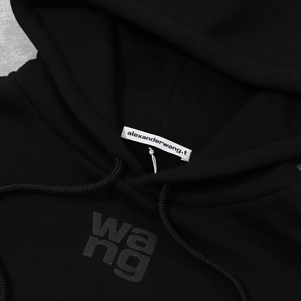 Alexander Wang フーディ パーカー ブラック ロゴ 裏起毛