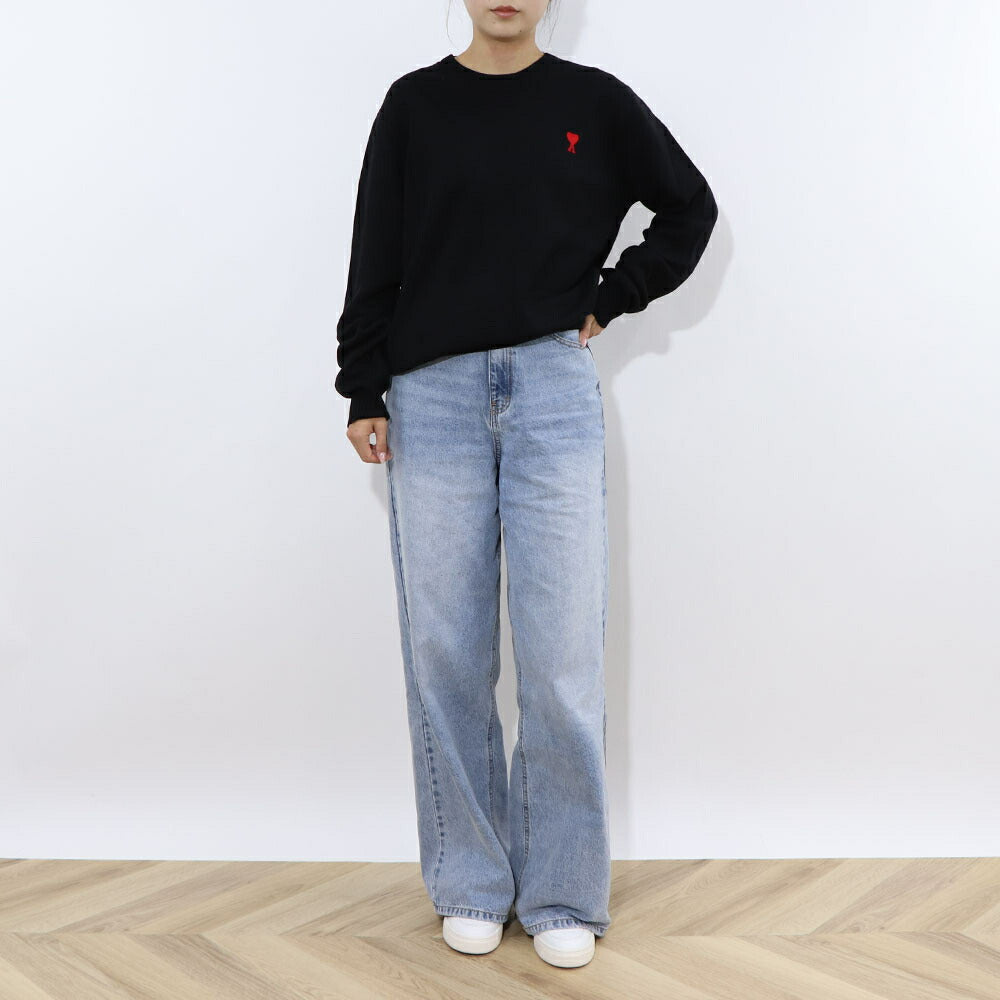 AMI PARIS ニット ブラック セーター BFHKS001.001