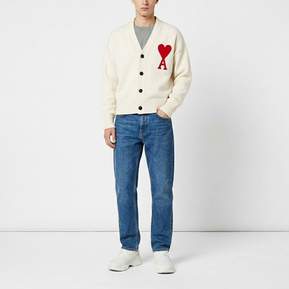 AMI PARIS アミ パリス メンズ トップス カーディガン BRIGHT WHITE 009 154 BFUKC002.018