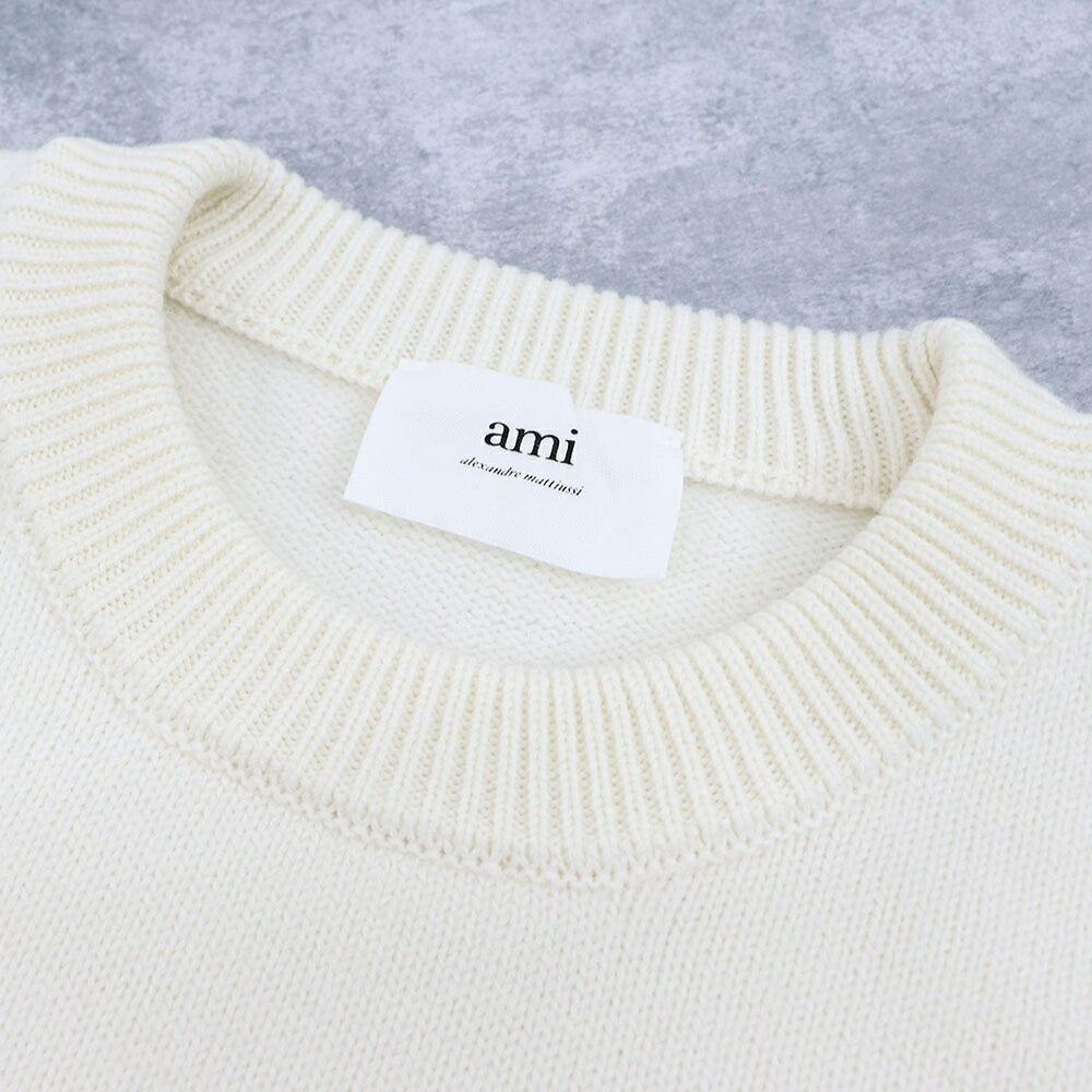 AMI PARIS アミ パリス メンズ トップス ニット BRIGHT WHITE 009 154 ハートロゴ オーバーサイズ BFUKS002.018