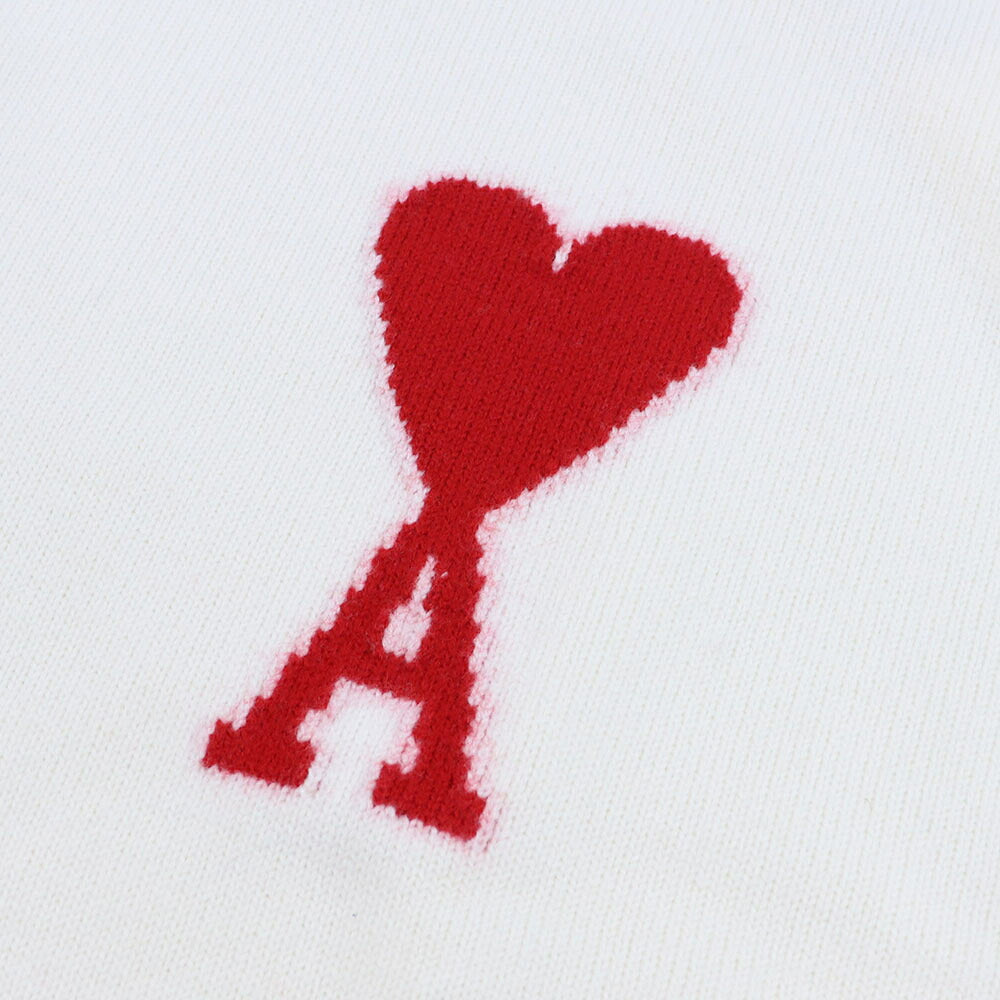 AMI PARIS アミ パリス メンズ トップス ニット BRIGHT WHITE 009 154 ハートロゴ オーバーサイズ BFUKS002.018