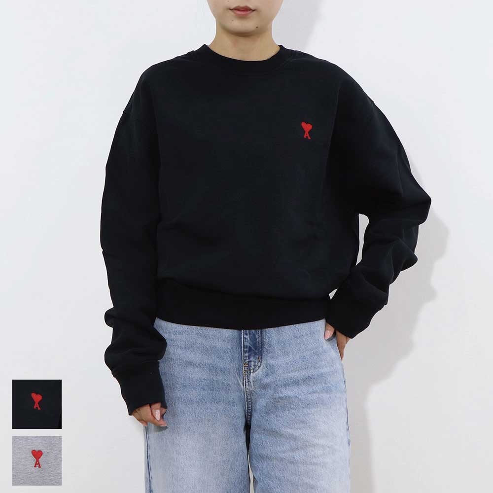 AMI PARIS スウェット・トレーナー ブラック GREY スウェット BFUSW001.730