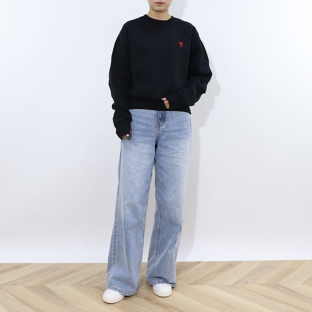 AMI PARIS スウェット・トレーナー ブラック GREY スウェット BFUSW001.730