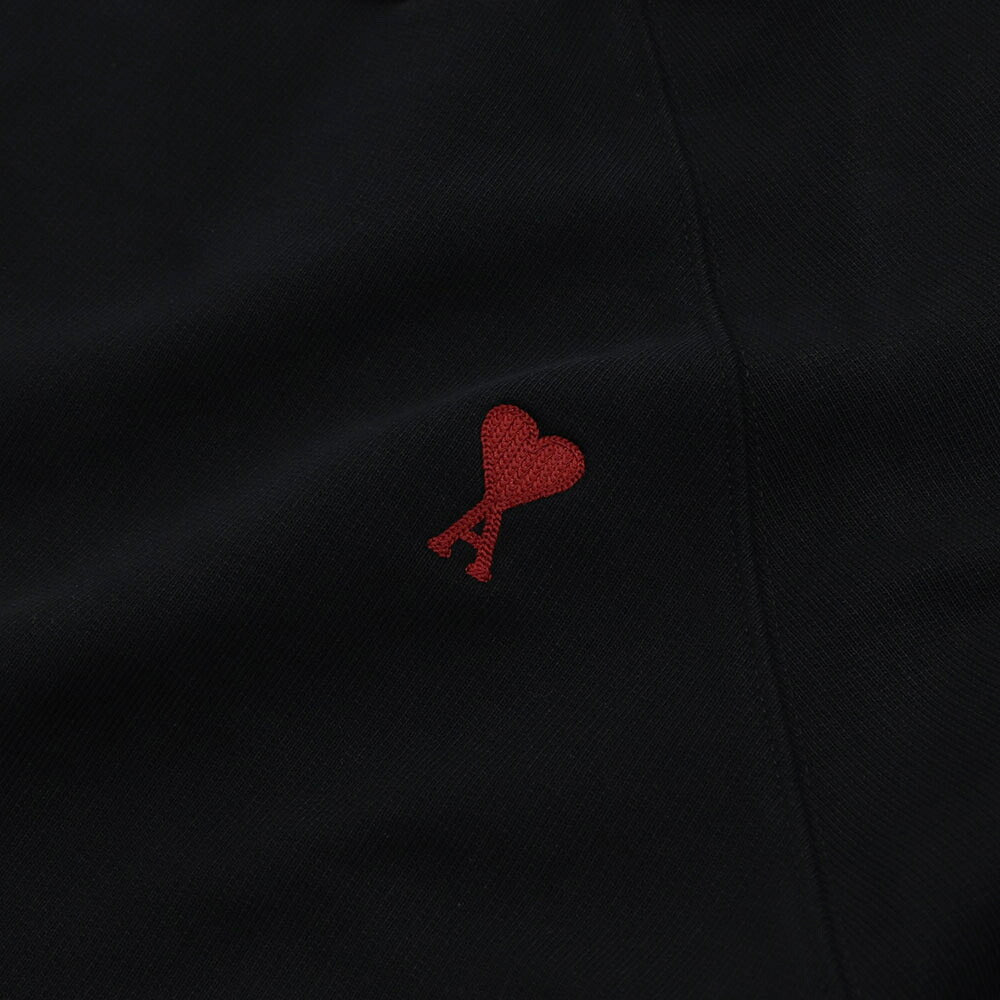 AMI PARIS スウェット RED AMI DE COEUR SSHIRT ブラック ロゴ 刺繍  BFUSW005.747