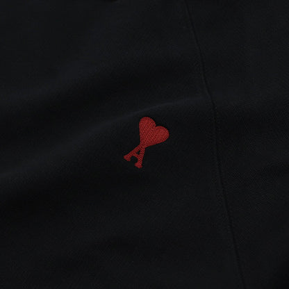 AMI PARIS スウェット RED AMI DE COEUR SSHIRT ブラック ロゴ 刺繍  BFUSW005.747