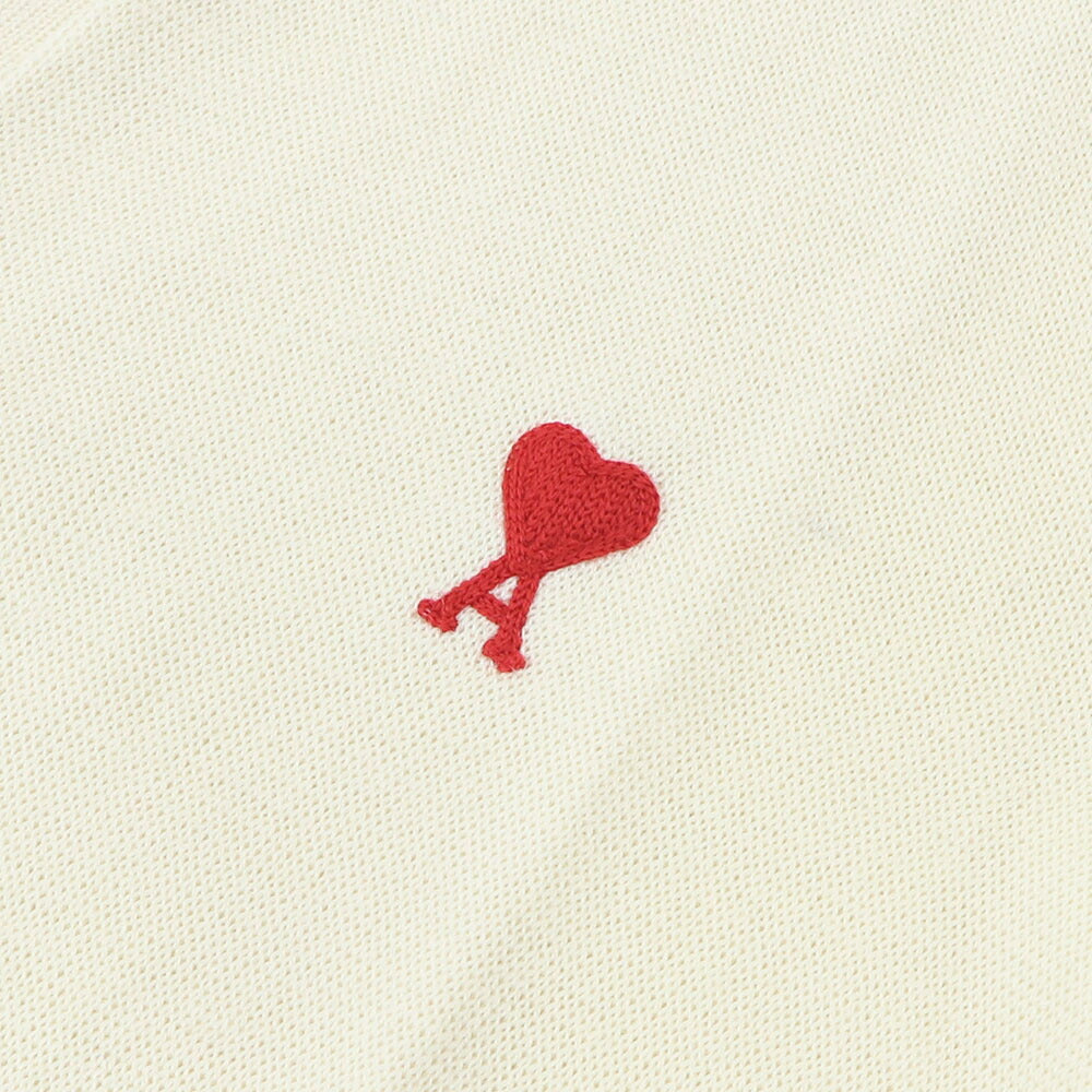 AMI PARIS カーディガン SMALL RED AMI DE COEUR CARDIGAN オフホワイト HKC001.001