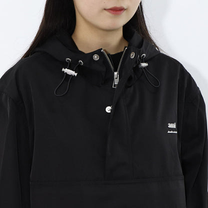 AMI PARIS スウェット  ブラック ナイロン コットン UJK101.PA0007