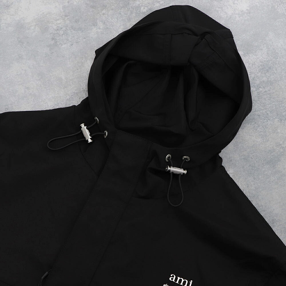 AMI PARIS スウェット  ブラック ナイロン コットン UJK101.PA0007