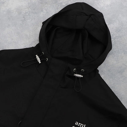 AMI PARIS スウェット  ブラック ナイロン コットン UJK101.PA0007