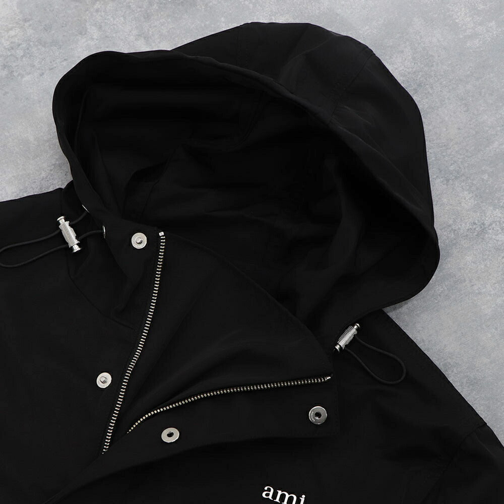 AMI PARIS スウェット  ブラック ナイロン コットン UJK101.PA0007
