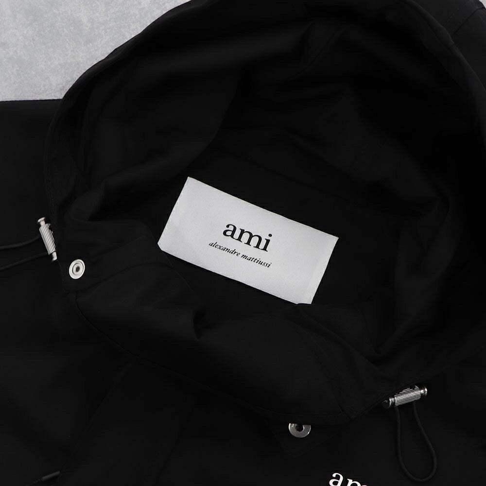 AMI PARIS スウェット  ブラック ナイロン コットン UJK101.PA0007