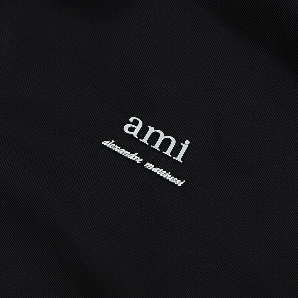AMI PARIS スウェット  ブラック ナイロン コットン UJK101.PA0007
