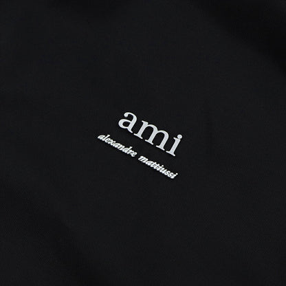 AMI PARIS スウェット  ブラック ナイロン コットン UJK101.PA0007
