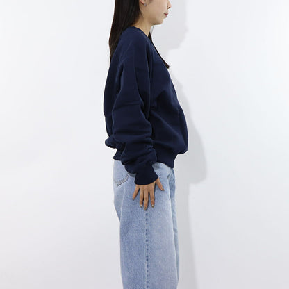 AMI PARIS スウェット ネイビー コットン ハートロゴ 刺繍  USW005.747