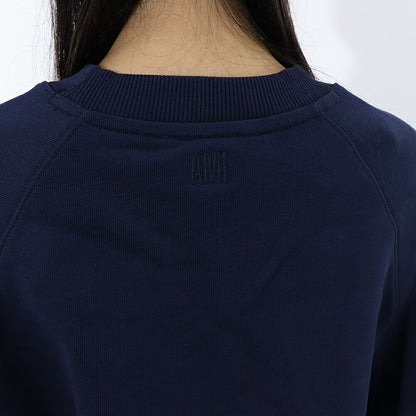 AMI PARIS スウェット ネイビー コットン ハートロゴ 刺繍  USW005.747
