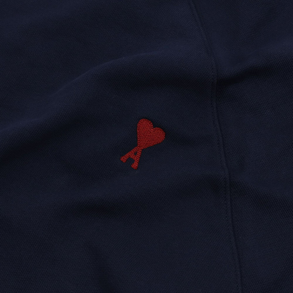 AMI PARIS スウェット ネイビー コットン ハートロゴ 刺繍  USW005.747