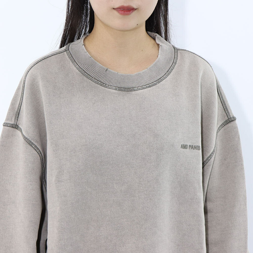 AMI PARIS スウェット グレー クリーム アイボリー ブルー コットン ロゴ USW016.JE0052