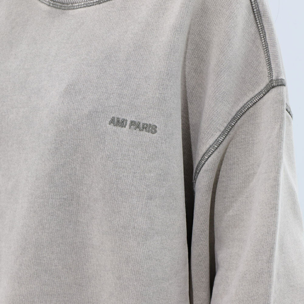 AMI PARIS スウェット グレー クリーム アイボリー ブルー コットン ロゴ USW016.JE0052