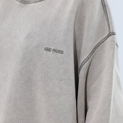 AMI PARIS スウェット グレー クリーム アイボリー ブルー コットン ロゴ USW016.JE0052