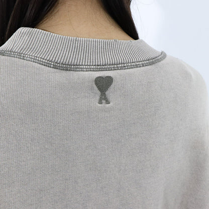 AMI PARIS スウェット グレー クリーム アイボリー ブルー コットン ロゴ USW016.JE0052