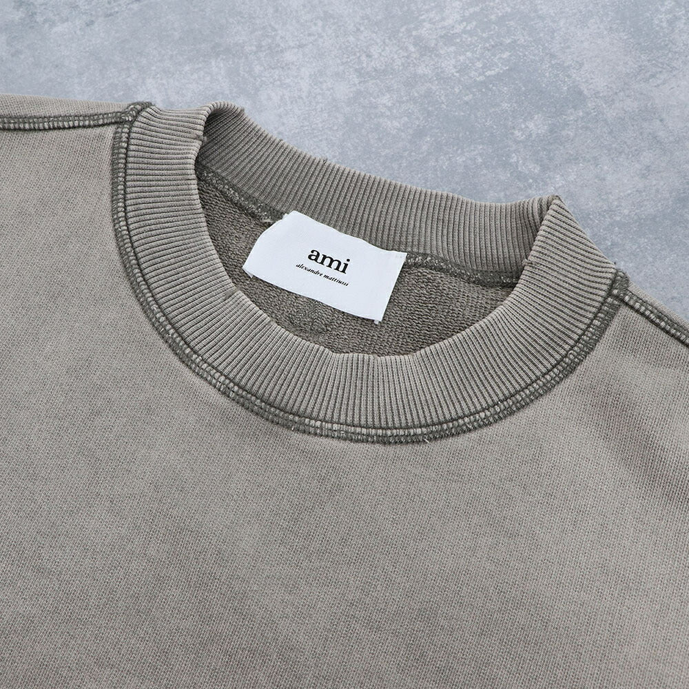 AMI PARIS スウェット グレー クリーム アイボリー ブルー コットン ロゴ USW016.JE0052