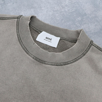 AMI PARIS スウェット グレー クリーム アイボリー ブルー コットン ロゴ USW016.JE0052