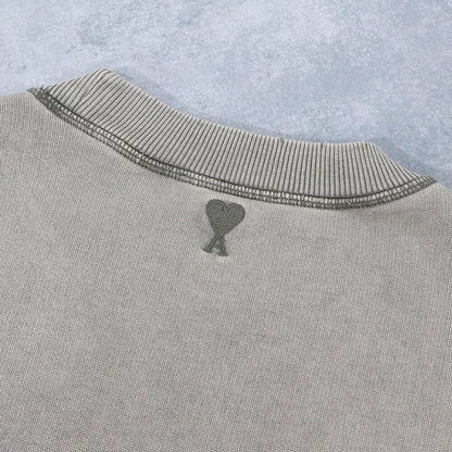 AMI PARIS スウェット グレー クリーム アイボリー ブルー コットン ロゴ USW016.JE0052