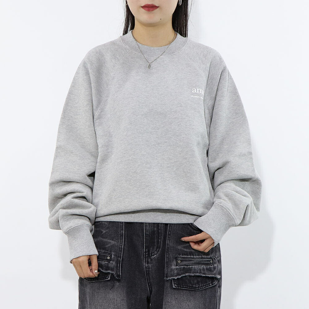 AMI PARIS スウェット ブラック クリーム グレー ロゴプリント  シンプル USW024.747