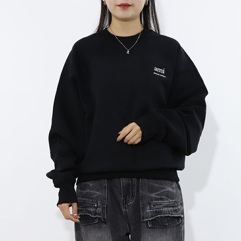 AMI PARIS スウェット ブラック クリーム グレー ロゴプリント  シンプル USW024.747