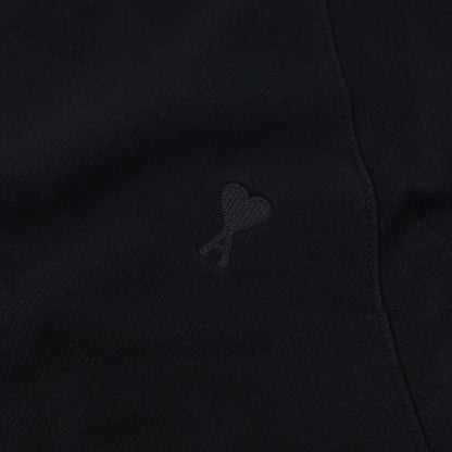 AMI PARIS スウェット ブラック ブルー系 コットン ハートロゴ 刺繍  シンプル USW040.JE0091