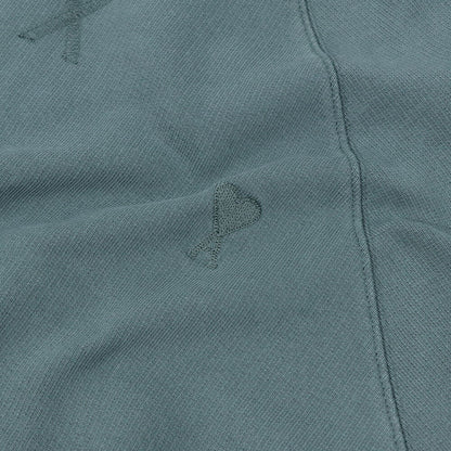 AMI PARIS スウェット ブラック ブルー系 コットン ハートロゴ 刺繍  シンプル USW040.JE0091