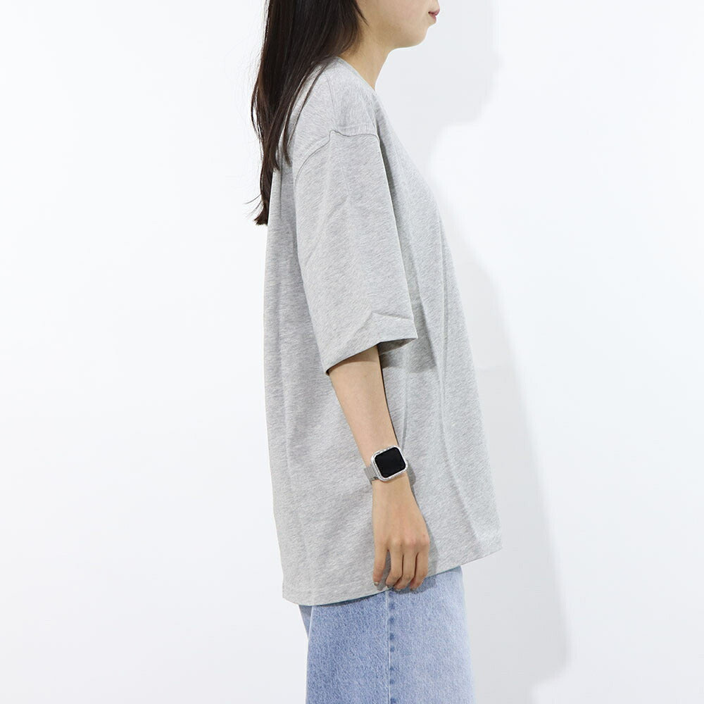 AMI PARIS Tシャツ グレー コットン  ロゴプリント ハートロゴ 半袖 UTS024.726