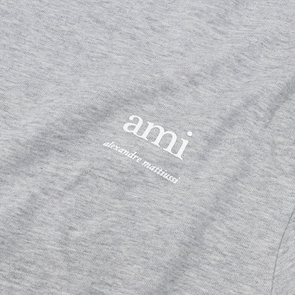 AMI PARIS Tシャツ グレー コットン  ロゴプリント ハートロゴ 半袖 UTS024.726