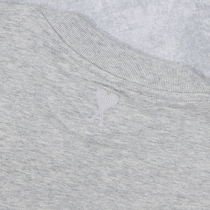 AMI PARIS Tシャツ グレー コットン  ロゴプリント ハートロゴ 半袖 UTS024.726