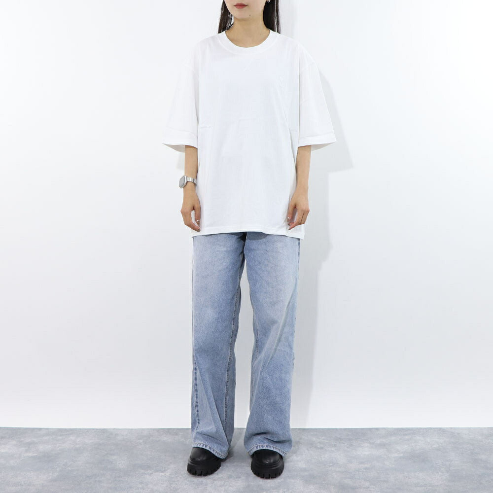 AMI PARIS Tシャツ ホワイト ハートロゴ 刺繍 半袖 UTS040.JE0090