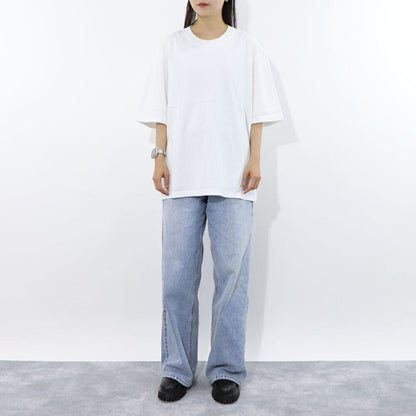 AMI PARIS Tシャツ ホワイト ハートロゴ 刺繍 半袖 UTS040.JE0090