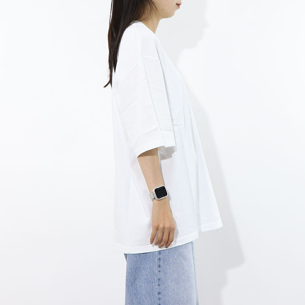 AMI PARIS Tシャツ ホワイト ハートロゴ 刺繍 半袖 UTS040.JE0090