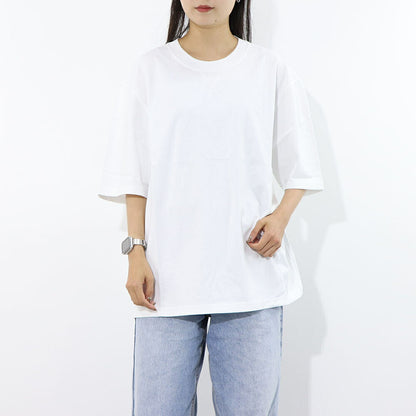 AMI PARIS Tシャツ ホワイト ハートロゴ 刺繍 半袖 UTS040.JE0090