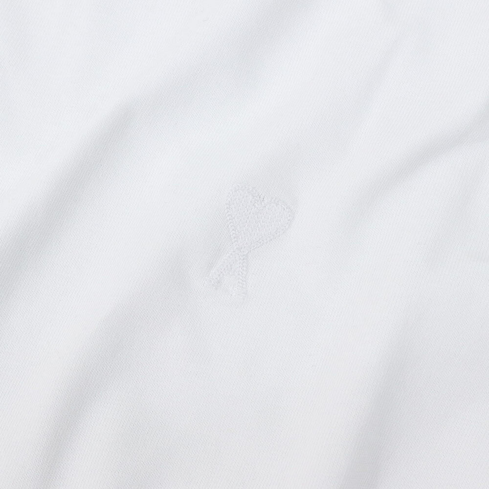 AMI PARIS Tシャツ ホワイト ハートロゴ 刺繍 半袖 UTS040.JE0090