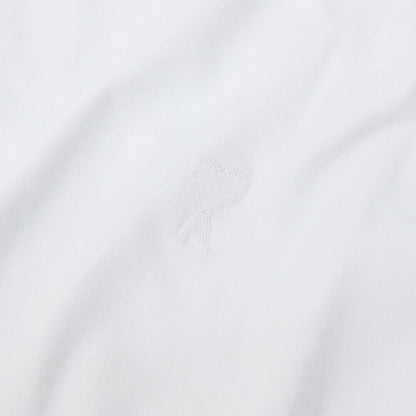 AMI PARIS Tシャツ ホワイト ハートロゴ 刺繍 半袖 UTS040.JE0090